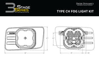SS3 Type CH LED Fog Light Kit Sport ABL Yellow SAE Fog Diode Dynamics