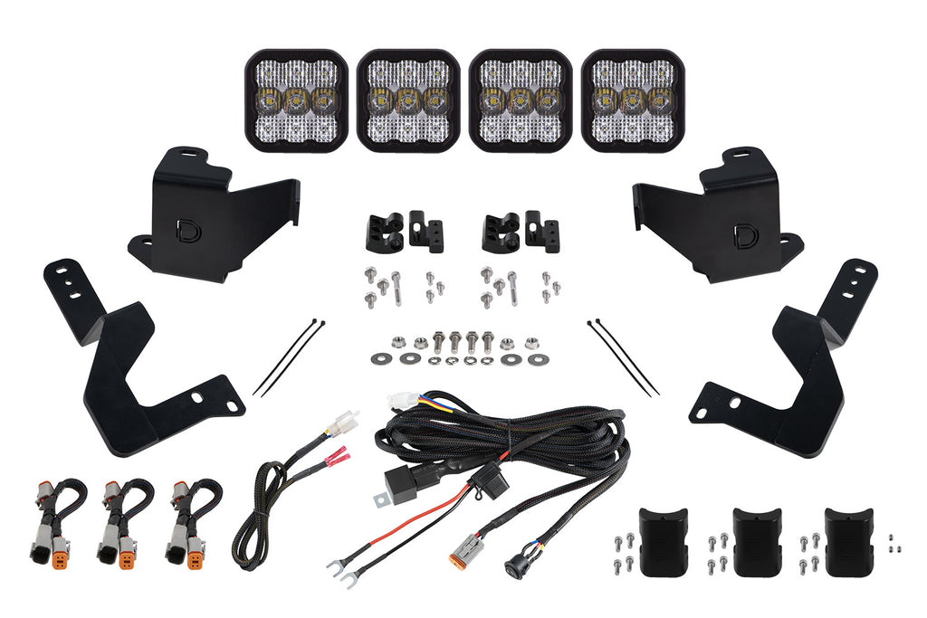 SS5 Grille CrossLink Lightbar Kit for 2022 Toyota Tundra Sport White Combo Diode Dymanics