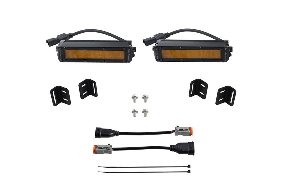 SS6 LED Fog Light Kit for 2022 Toyota Tundra Amber Wide Diode Dymanics