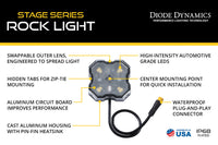 Stage Series SXS Rock Light Installer Kit, White Diffused M8 (4-pack) Diode Dynamics