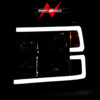 ANZO 2007-2013 GMC Sierra 1500 Projector Headlight Plank Style Black w/ Clear Lens Amber