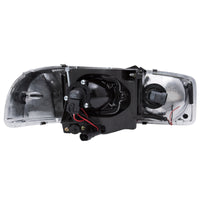 ANZO 1999-2006 GMC Sierra 1500 Projector Headlights w/ U-Bar Black