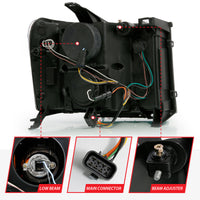 ANZO 2007-2013 GMC Sierra 1500 Projector Headlight Plank Style Black w/ Clear Lens Amber