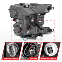 ANZO 18-20 Ford F-150 Full Led Projector Smoke Bar Style Headlights Black Amber