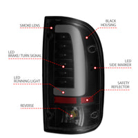 ANZO 1995-2000 Toyota Tacoma LED Taillights Black Housing Smoke Lens (Pair)