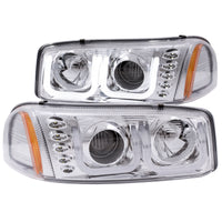 ANZO 1999-2006 GMC Sierra 1500 Projector Headlights w/ U-Bar Chrome